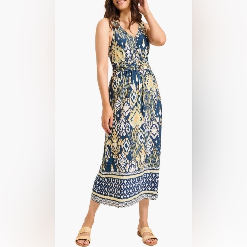 TOMMY BAHAMA Vista Cove Small Sleeveless Midi Dress in Island Navy